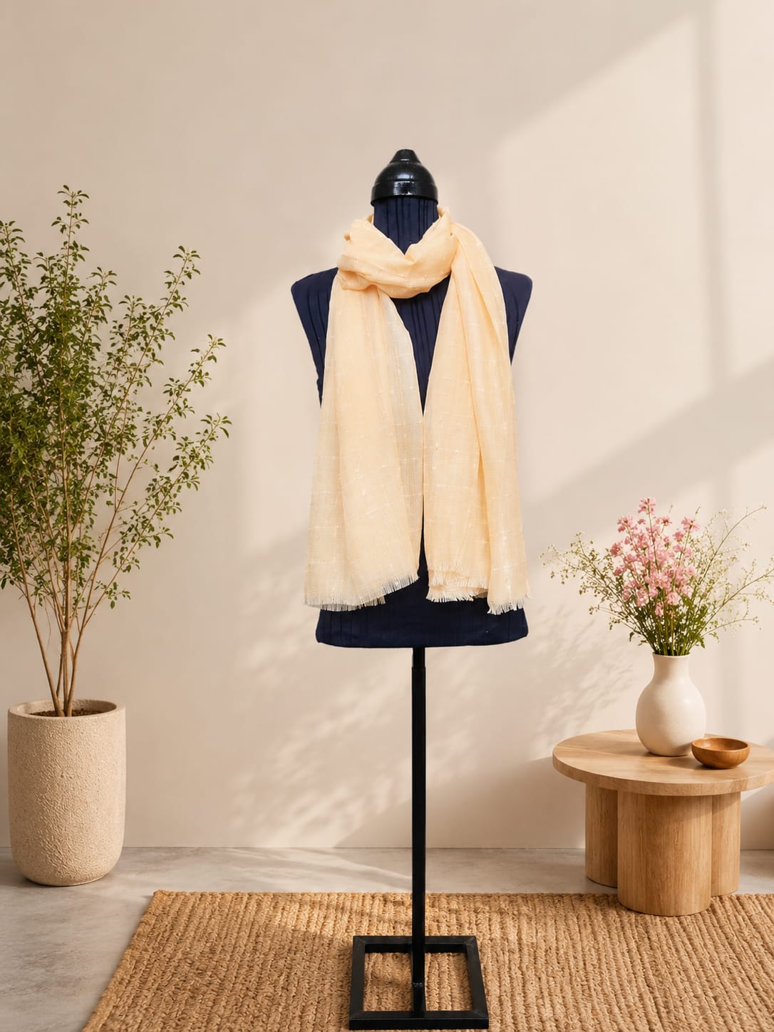 Butter Yellow Bindi Scarf