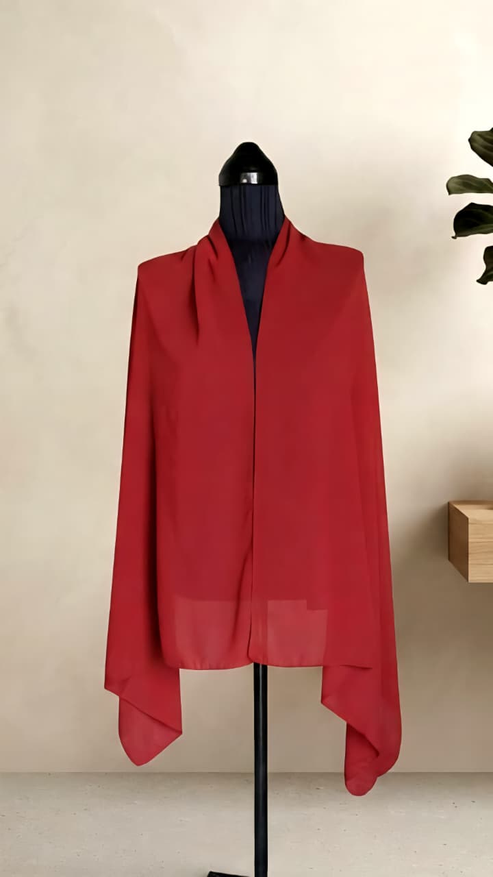 Georgette Red Scarf