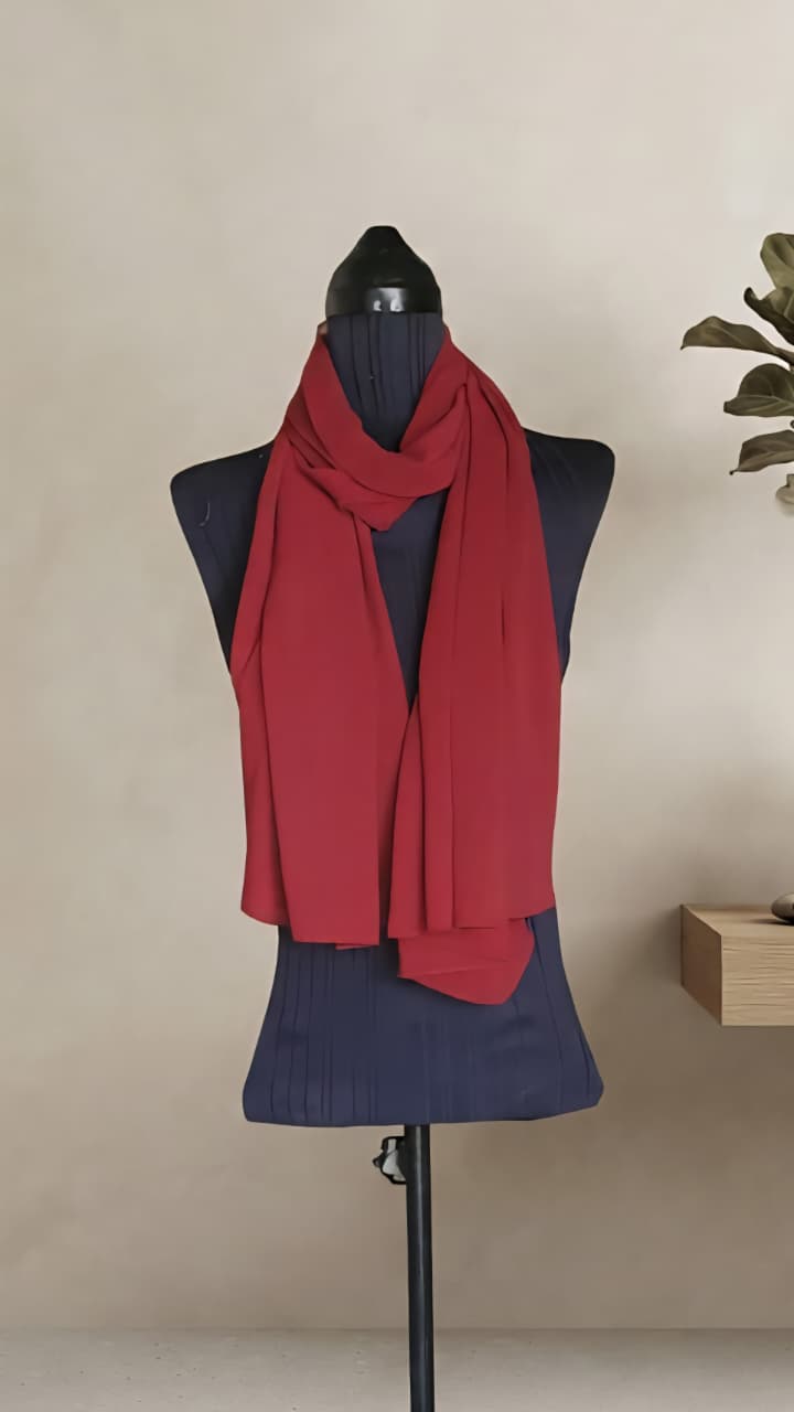 Georgette Red Scarf