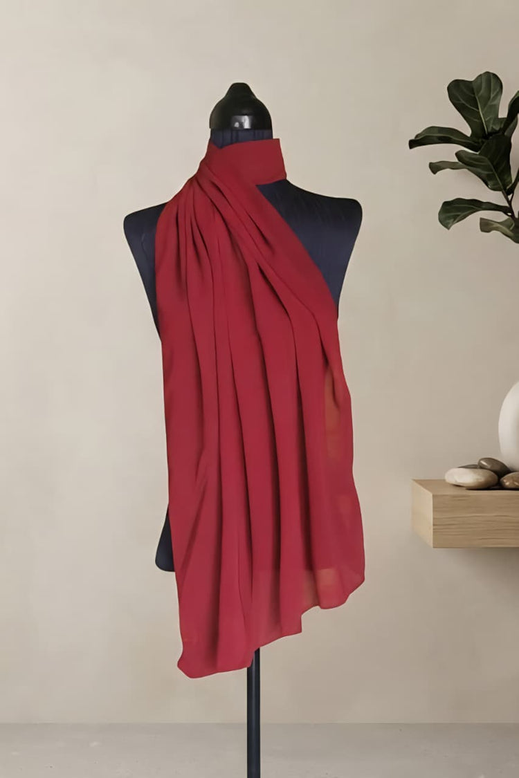 Georgette Red Scarf