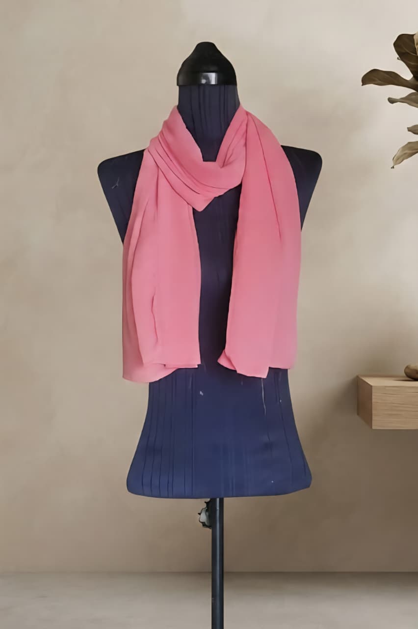 Georgette Pink Scarf