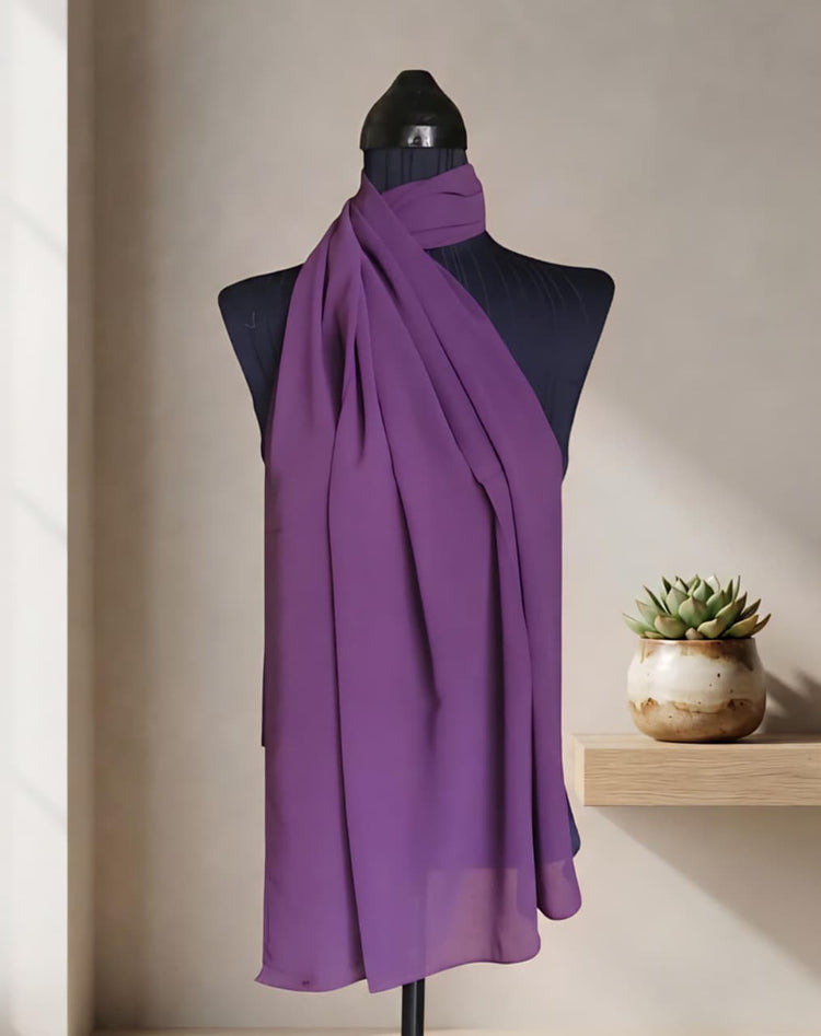 Georgette Purple Scarf