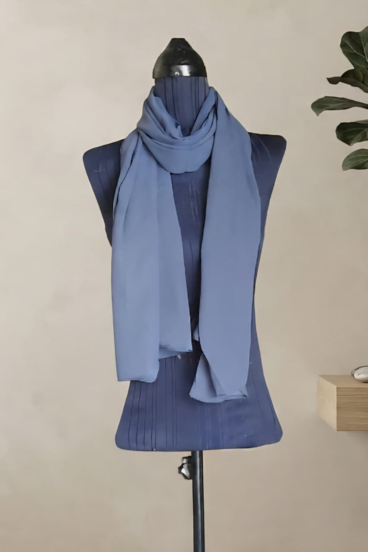 Georgette Steel Blue Scarf