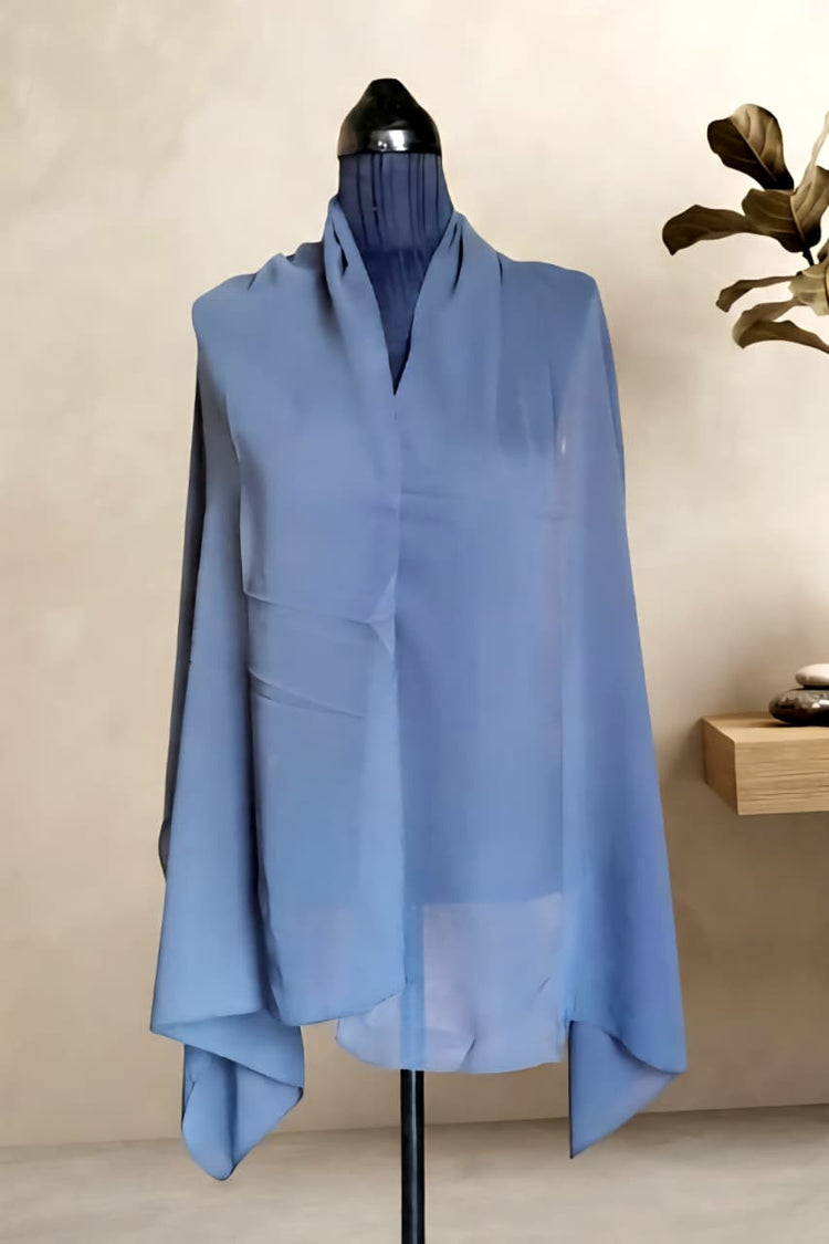 Georgette Steel Blue Scarf