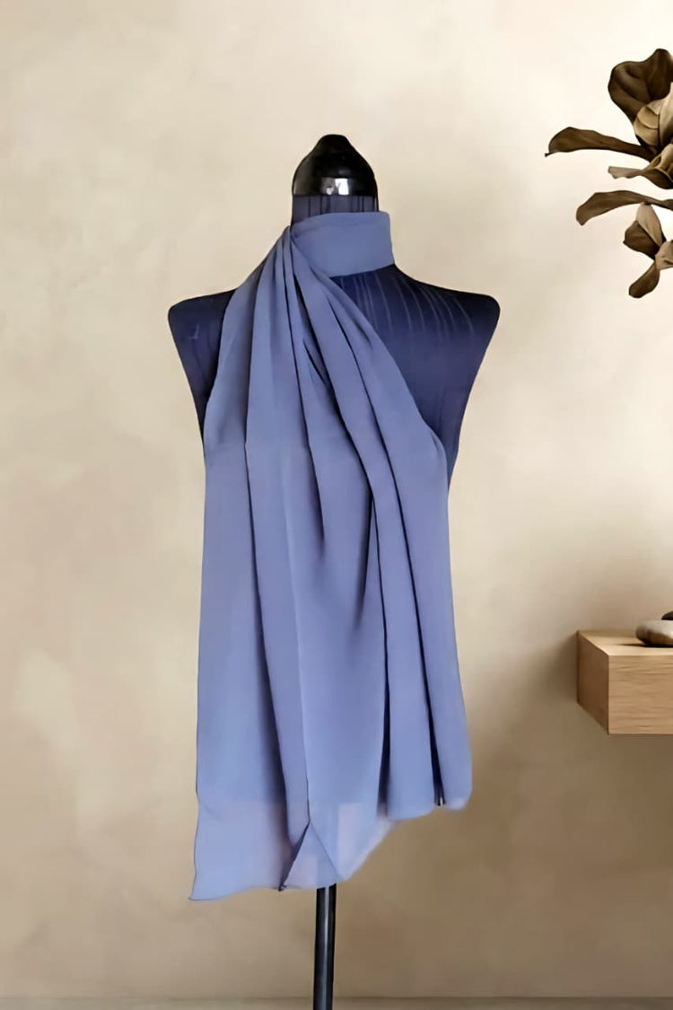 Georgette Steel Blue Scarf